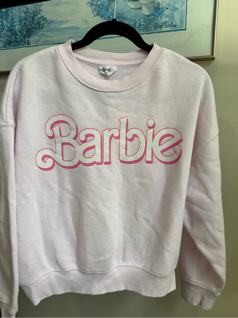Barbie Light Pink Graphic Crewneck Sweatshirt